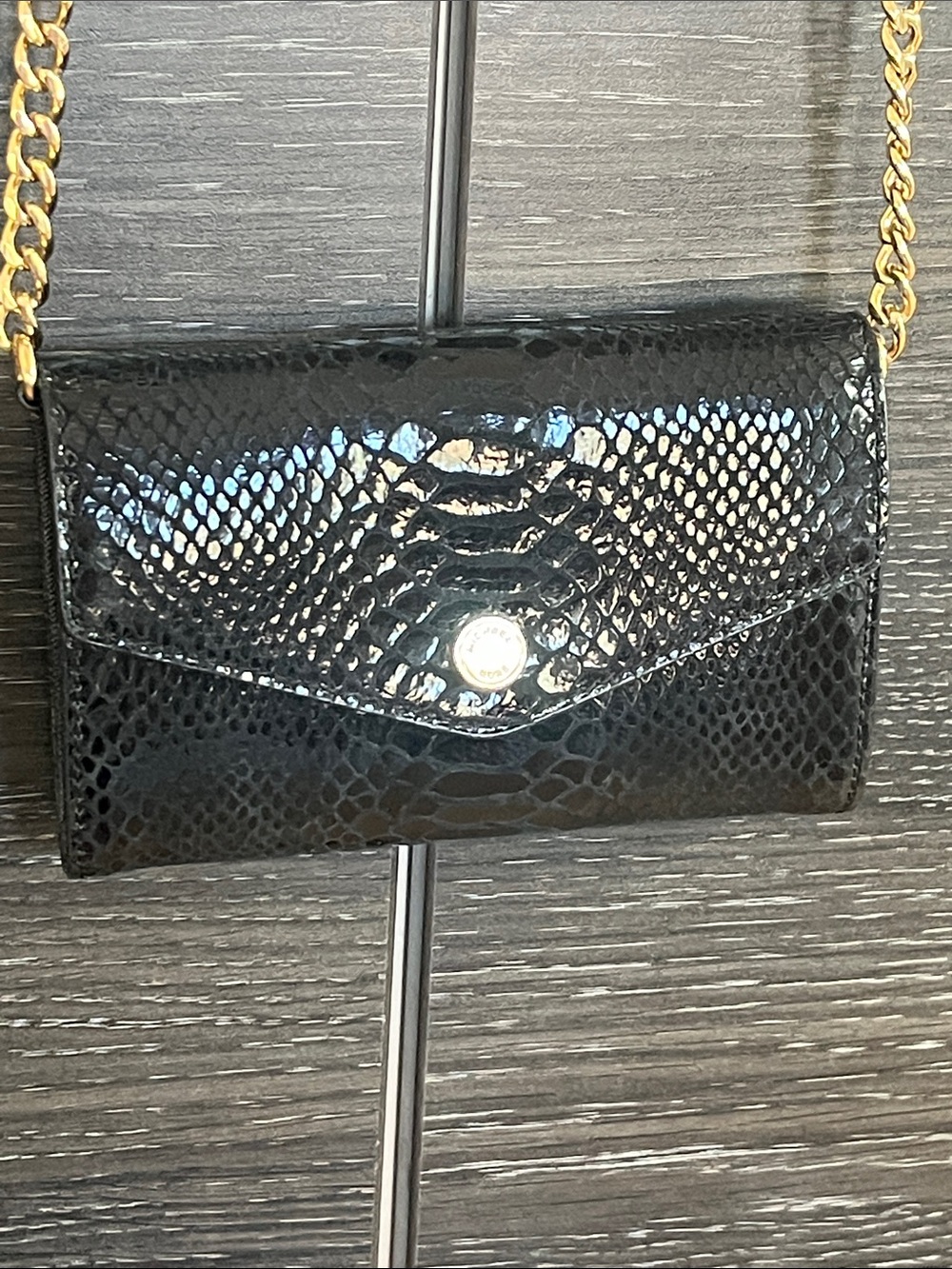 Michael Kors Small Black Snake Print Leather Bag